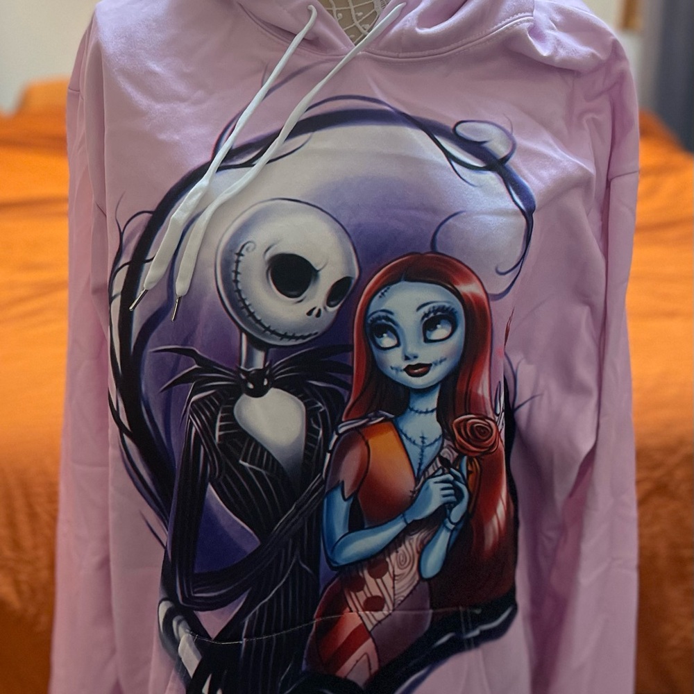 Pink Hoodie with Jack Skellington 3XL women’s hoody